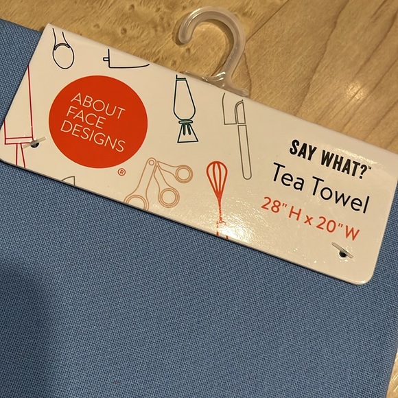 NWT Sky blue About Face Designs kitchen tea towel DIRTY DISHES funny saying - Picture 4 of 8